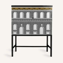 Outlet Credenza Rialzata Facciata Quattrocentesca Armadietti