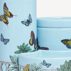 Clearance Nel Mentre Set Di Tre Candele Profumate - Decoro Farfalle E Balaustra - Fragranza Giardino Segreto Candele Profumate