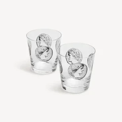 Discount Set 2 Bicchieri Acqua Cammei Bicchieri E Sottobicchieri