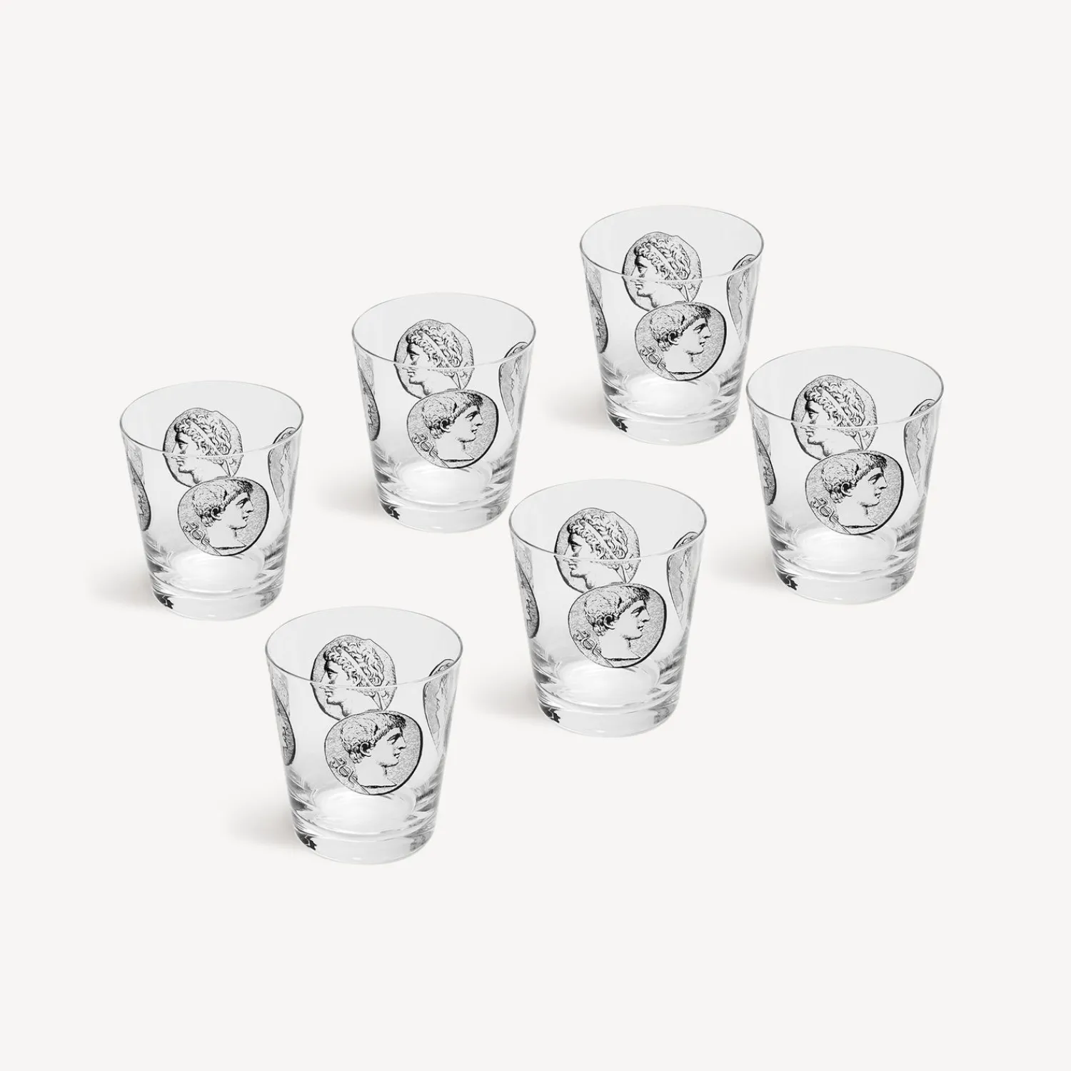 Outlet Set 6 Bicchieri Acqua Cammei Bicchieri E Sottobicchieri