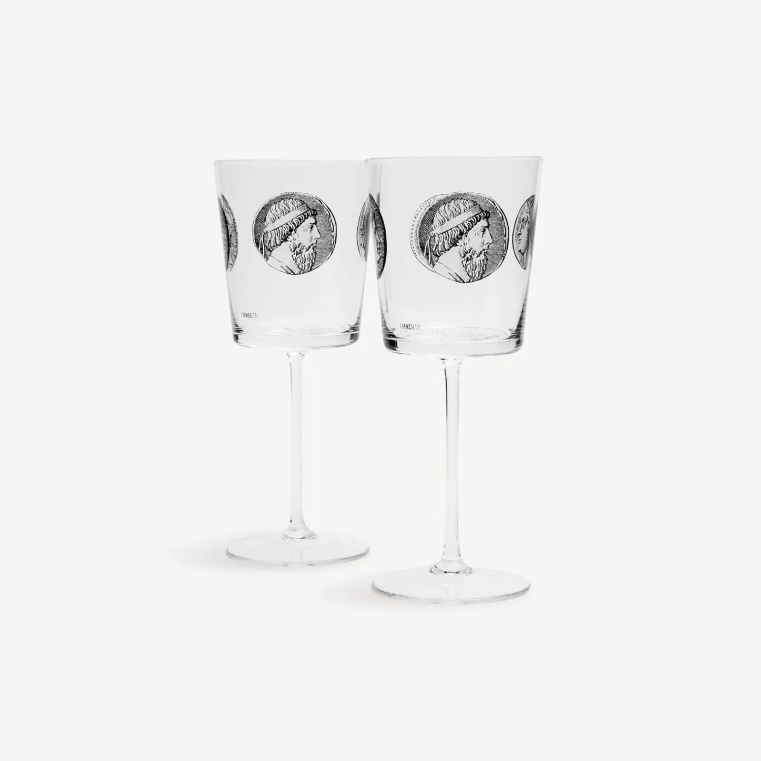 Shop Set 2 Calici Vino Cammei Bicchieri E Sottobicchieri