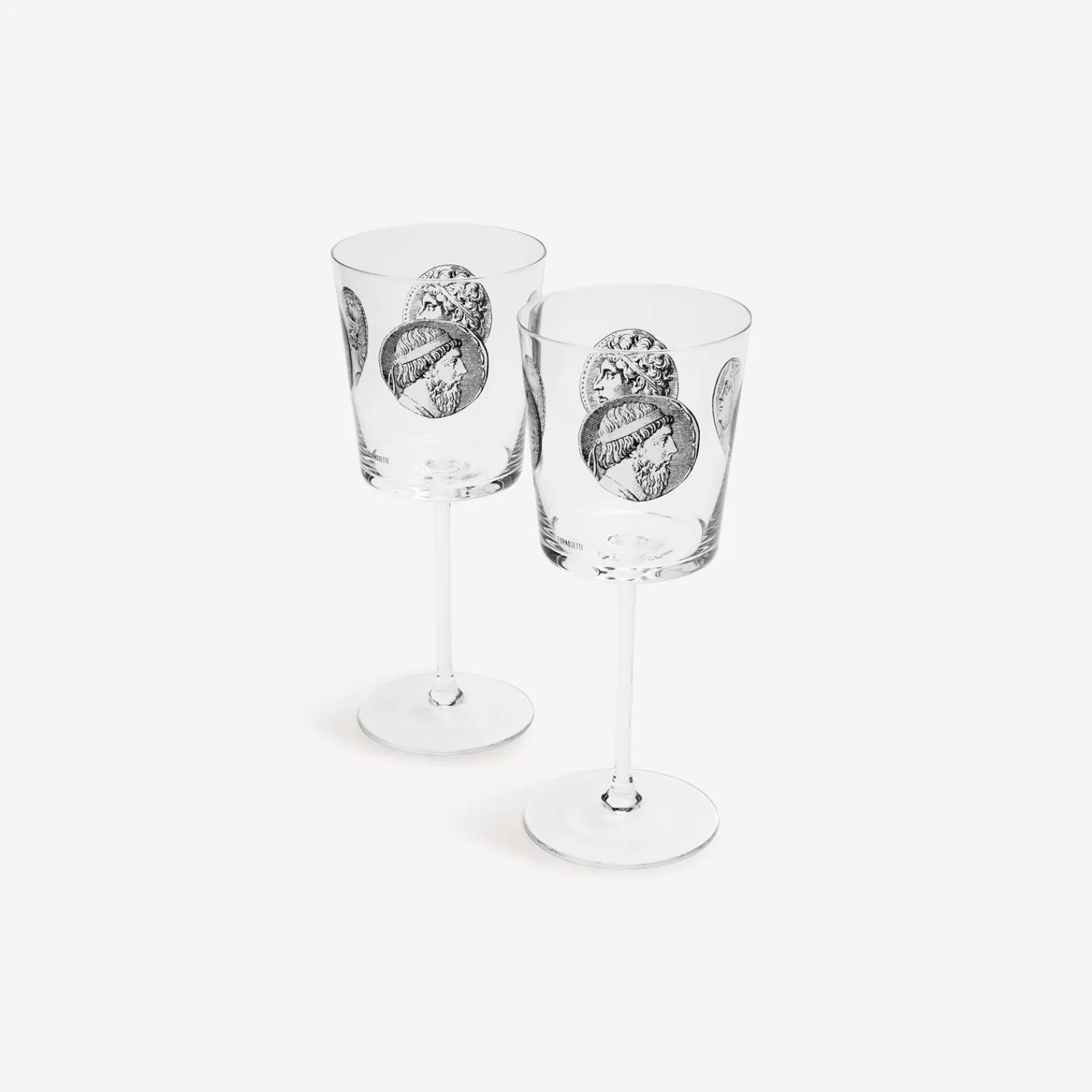 Shop Set 2 Calici Vino Cammei Bicchieri E Sottobicchieri