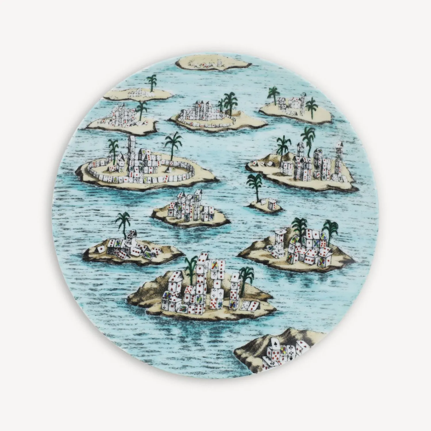 Outlet Set 12 Piatti Citta Di Carte Piatti Decorativi