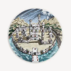 Outlet Set 12 Piatti Citta Di Carte Piatti Decorativi