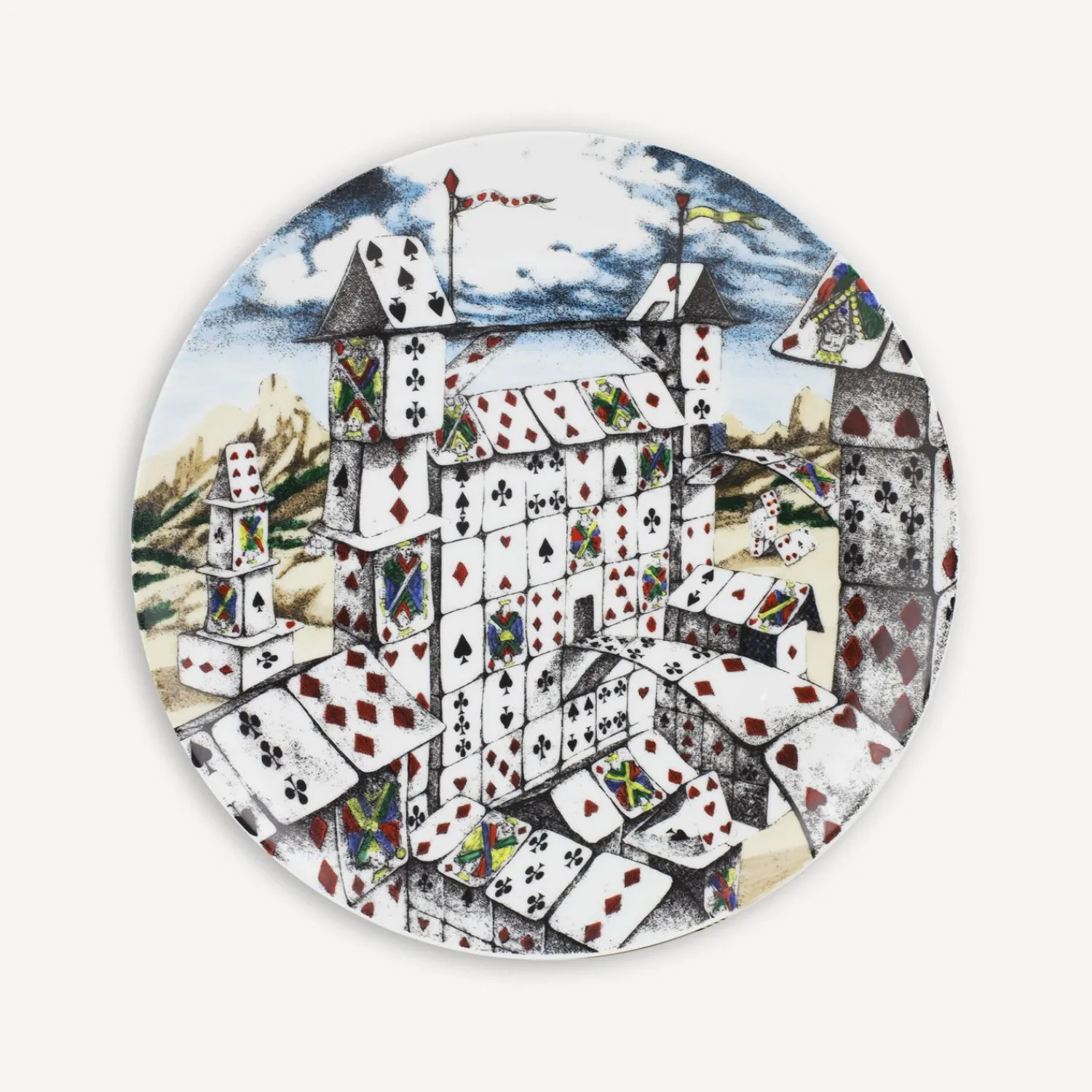Outlet Set 12 Piatti Citta Di Carte Piatti Decorativi