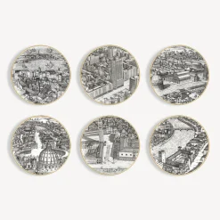Outlet Set 6 Piatti Citta D'Italia Piatti Decorativi