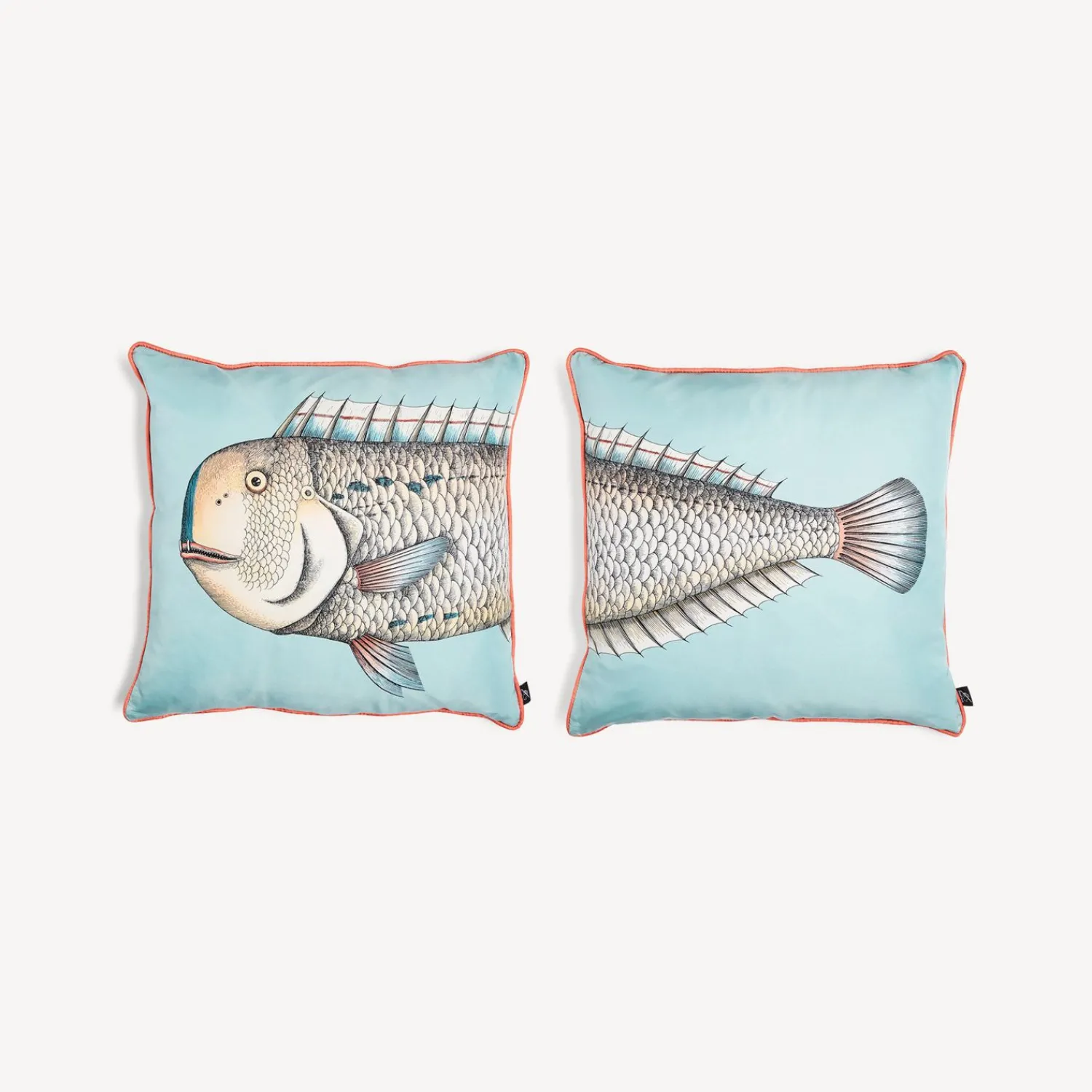 Outlet Set Di 2 Cuscini Grande Pesce Cuscini