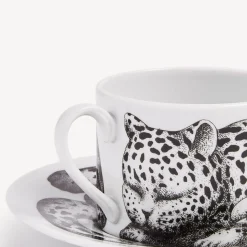 Online Tazza Da Te Alta Fedelta Pelle Leopardato Set Da Te E Caffe